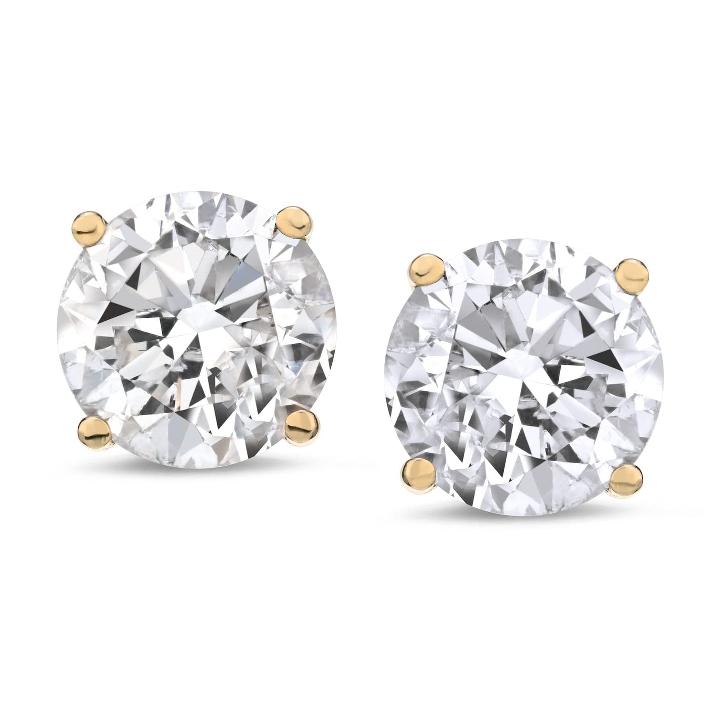 The Diamond Channel CERTIFIED 1 to 6 Carat LAB GROWN Solitaire Diamond Stud Earrings Round Cut 4 Prong Screw Back (F-G Color, VS1-VS2 Eye Clean Clarity)